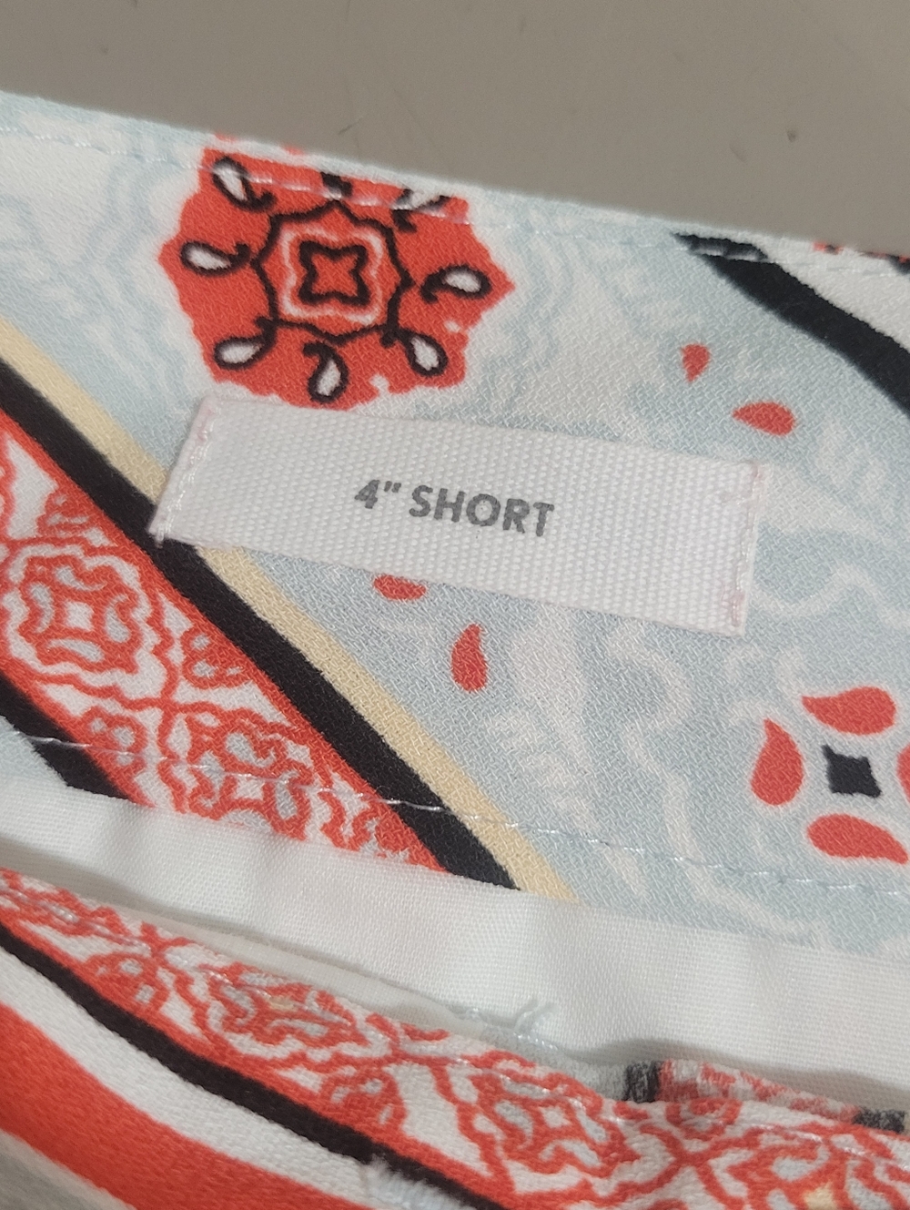 Ann Taylor LOFT Costa 4" Tie Waist Fluid Shorts Size 10  High-Rise Blue Red - Picture 15 of 16